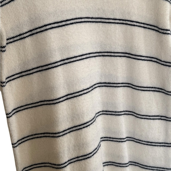 Madewell Collared Striped Sweater Navy/Cream Small Comfort - Picture 4 of 7